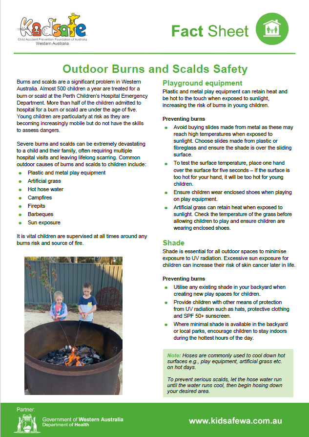 Outdoor Burns and Scalds Fact Sheet