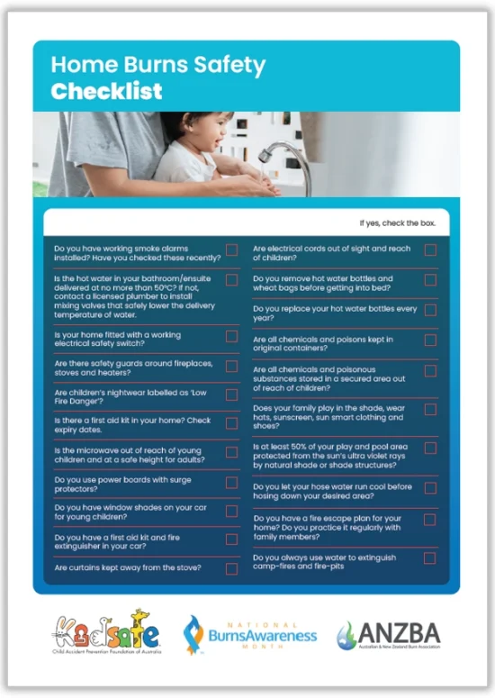 Home Burns Safety Checklist