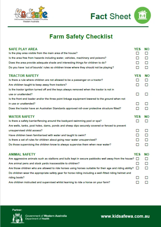 Farm Safety Checklist
