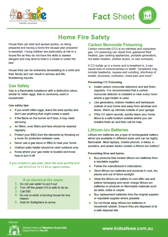Home Fire Safety Fact Sheet
