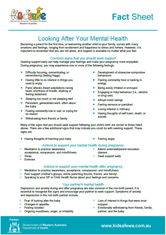 Looking After Your Mental Health Fact Sheet