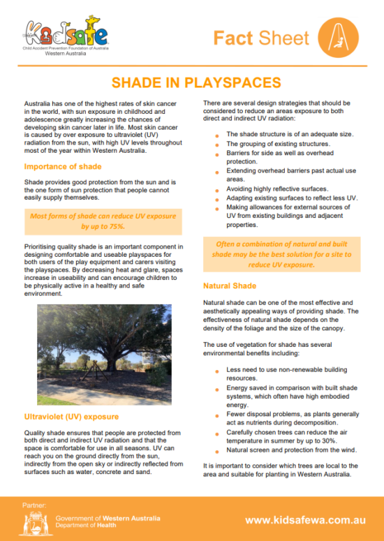 Shade in Playspaces Fact Sheet